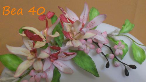 orchidee a čerešňové kvety